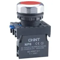 Кнопка Chint NP8-10BN 1NO красная IP65 (667233)