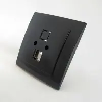 Розетка Nilson Touran чорна комп'ютерна CAT5e RJ45 ( 24221044 )