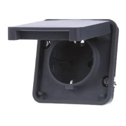 Розетка с з/к и крышкой Berker W.1 IP55