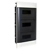 Вбудований пластиковий щиток Legrand Practibox S на 36 модулів (димчасті двері) Вбудований пластиковий щиток Legrand Practibox S на 36 модулів (димчасті двері)