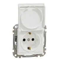 Розетка Schneider Electric Sedna Design & Elements з заземленням шторками та кришкою біла SDD111024 Розетка Schneider Electric Sedna Design & Elements з заземленням шторками та кришкою біла SDD111024