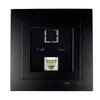 Розетка Nilson Touran черная мат компьютерная 2-я CAT5e RJ45 ( 24381044 )