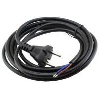 Вилка со шнуром Sokol ПВС 2х1 черный 2м (7.5.1.166909)