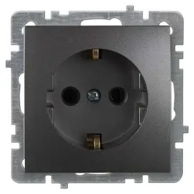Розетка Nilson Touran антрацит 1-я с заземлением без рамки ( 24160417 )
