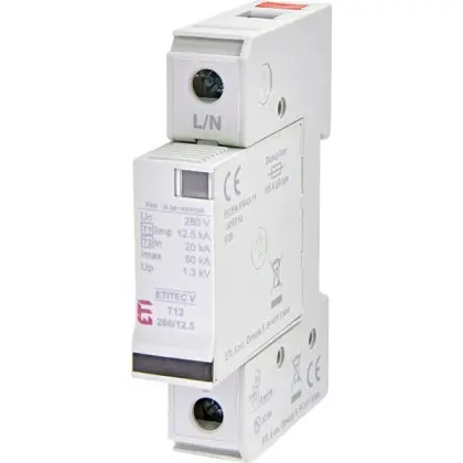 Ограничитель перенапряжения ETI 002442900 ETITEC V T12 280/12.5 (1+0) Ограничитель перенапряжения ETI 002442900 ETITEC V T12 280/12.5 (1+0)