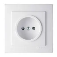 Розетка Nilson Touran белая 1-я без заземления со шторкой ( 24111016 )