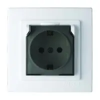 Розетка Nilson Touran біла 1-на з заземленням з кришкою ( 24111018 )