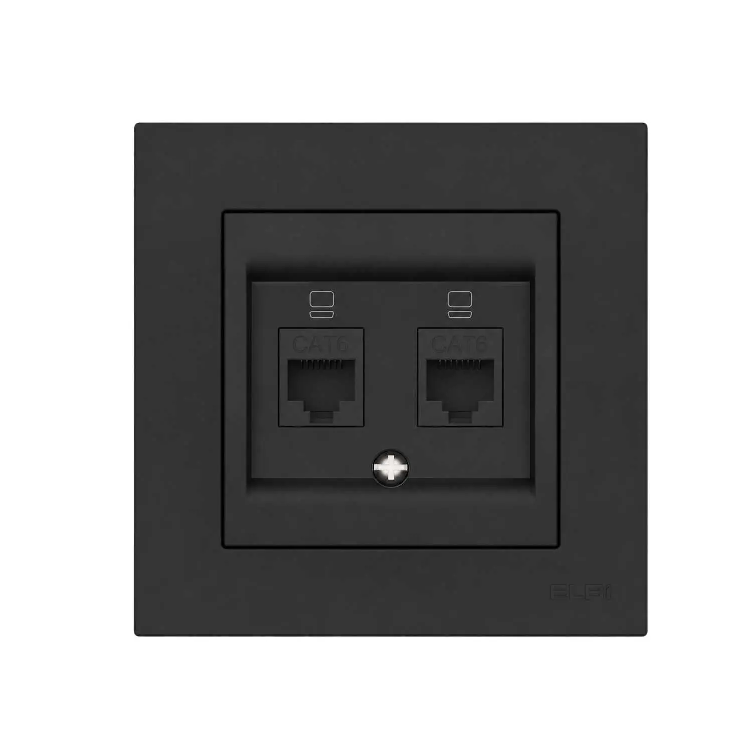 Розетка EL-BI VEGA чорна мат комп'ютерна 2-на CAT6 RJ45 ( 510-014800-248 ) Розетка EL-BI VEGA чорна мат комп'ютерна 2-на CAT6 RJ45 ( 510-014800-248 )