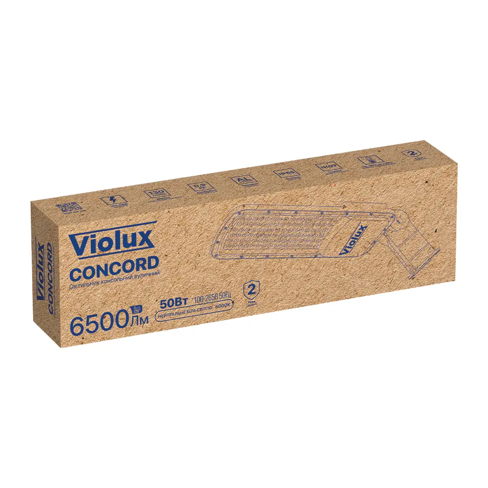 Світильник вуличний VIOLUX CONCORD 50W 6500Lm 5000K ( 430332 ) - фото №8 Світильник вуличний VIOLUX CONCORD 50W 6500Lm 5000K ( 430332 ) - фото №8