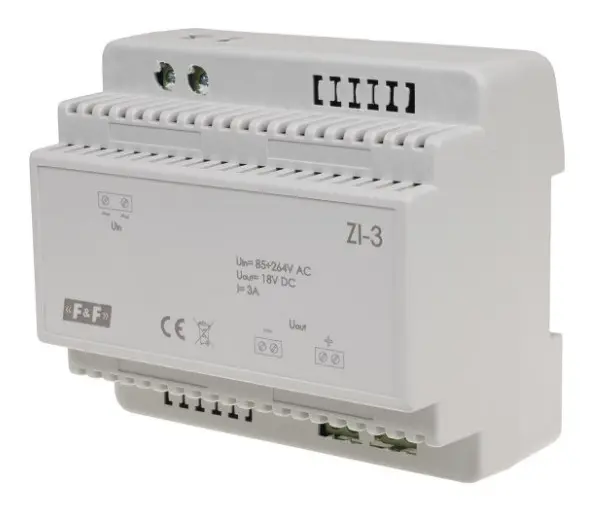 Джерело живлення F&F ZI-3 85-264В AC 3А OUT 18В DC 50Вт Джерело живлення F&F ZI-3 85-264В AC 3А OUT 18В DC 50Вт
