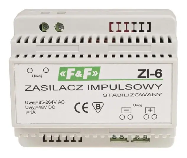 Джерело живлення F&F ZI-6 85-264В AC 1А OUT 48В DC 50Вт Джерело живлення F&F ZI-6 85-264В AC 1А OUT 48В DC 50Вт