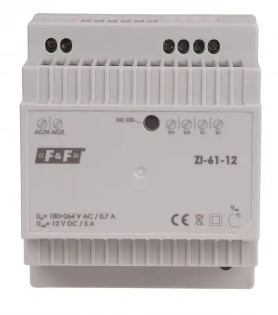Джерело живлення F&F ZI-61-12V 180-264В AC 2,5А OUT 12В DC 60Вт