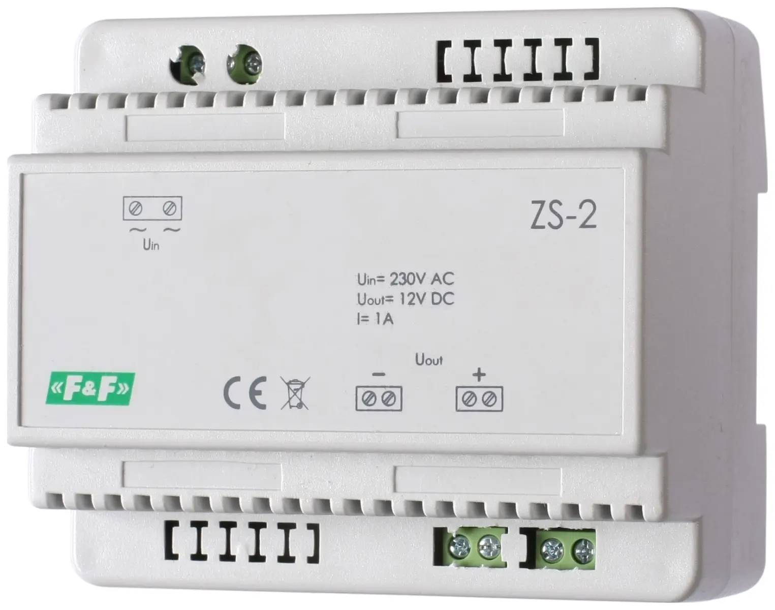 Джерело живлення F&F ZS-2 230В AC 1А OUT 12В DC 12 Вт Джерело живлення F&F ZS-2 230В AC 1А OUT 12В DC 12 Вт