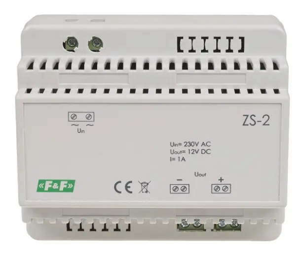 Джерело живлення F&F ZS-2 230В AC 1А OUT 12В DC 12 Вт - фото №3 Джерело живлення F&F ZS-2 230В AC 1А OUT 12В DC 12 Вт - фото №3