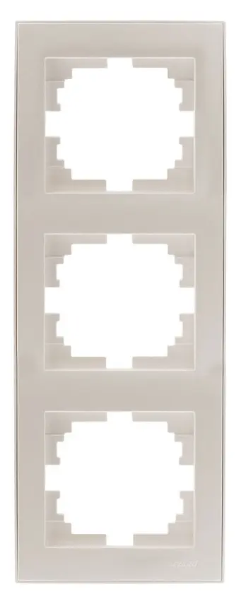 Тройная вертикальная рамка Lezard Rain (703-3030-153) с боковой вставкой (жемчужно-белый перламутр)