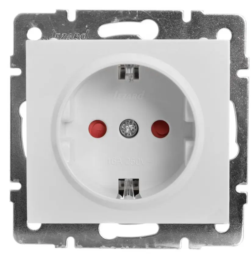Розетка Lezard Rain (703-0288-124B) із захисними шторками дітей із з/к ПБТ (біла)