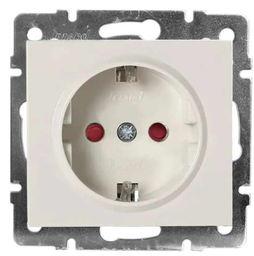 Розетка Lezard Rain (703-3088-124B) із захисними шторками дітей із з/к ПБТ (перлово-білий перламутр)