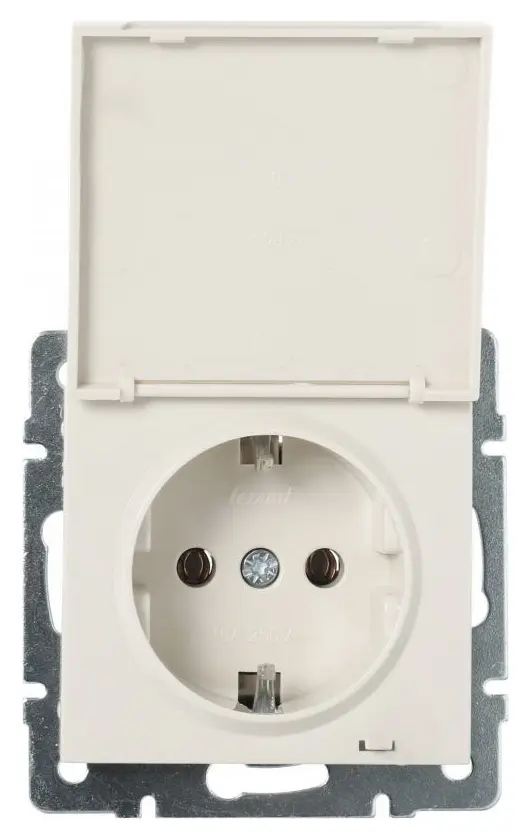 Розетка Lezard Rain (703-3088-123B) з кришкою із з/к ПБТ (перлово-білий перламутр)