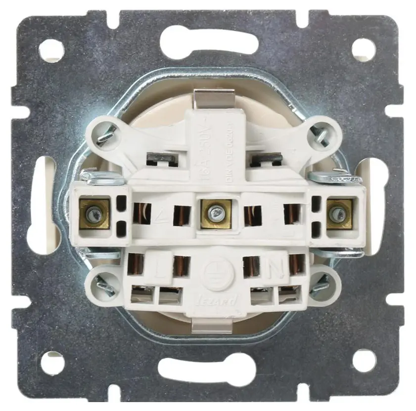 Розетка Lezard Rain (703-3088-123B) з кришкою із з/к ПБТ (перлово-білий перламутр) - фото №2