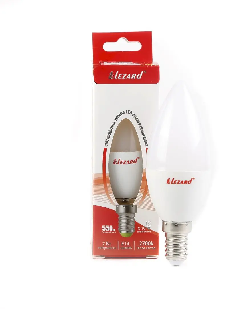 Світлодіодна лампа Lezard Candle (N427-B35-1407) 7Вт E14 B35 220В 2700K - фото №1