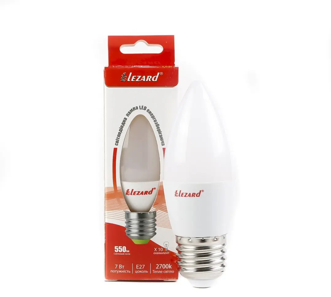 Світлодіодна лампа Lezard Candle (N427-B35-2707) 7Вт E27 B35 220В 2700K - фото №1