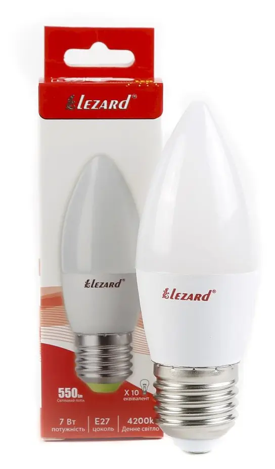 Світлодіодна лампа Lezard Candle (N442-B35-2707) 7Вт E27 B35 220В 4200K - фото №1