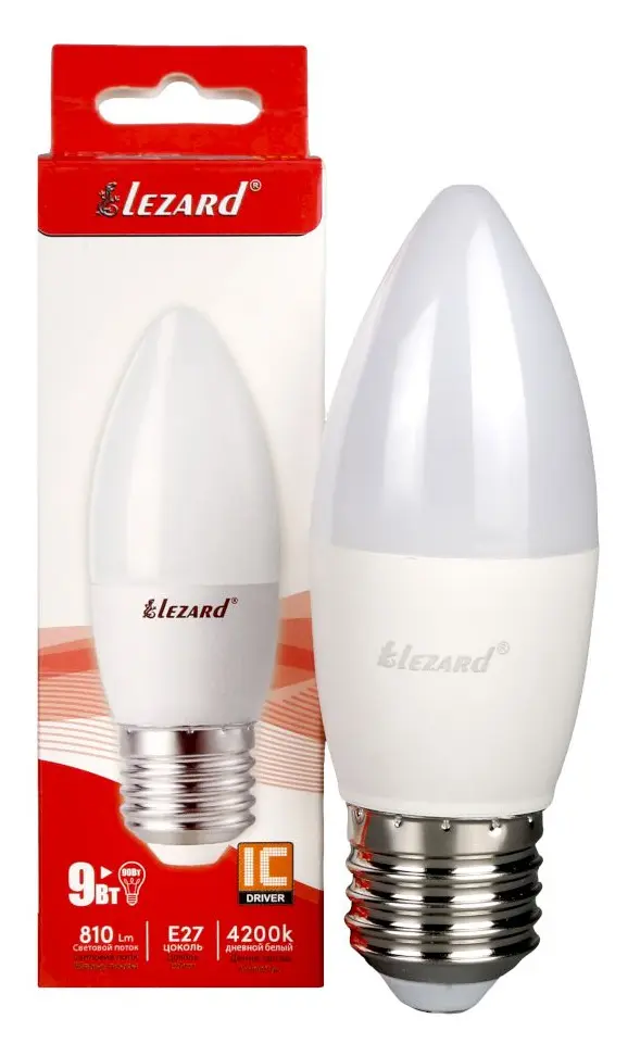 Світлодіодна лампа Lezard Candle (N442-B35-2709) 9Вт E27 B35 220В 4200K - фото №1