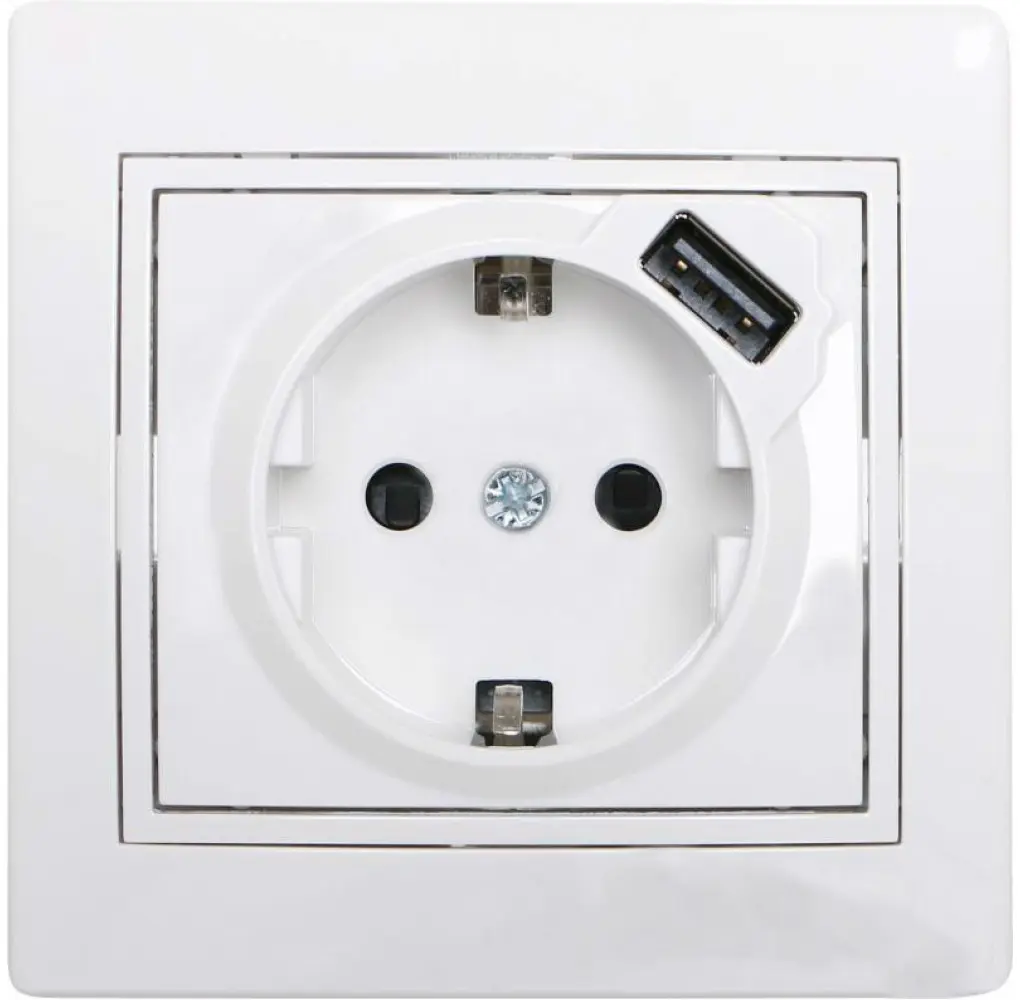 Розетка Lezard «Mira» 701-0202-181 с USB (белая)