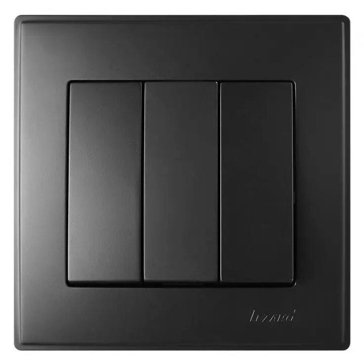 Тройной выключатель Lezard «Lesya» 705-4242-109 (антрацит)