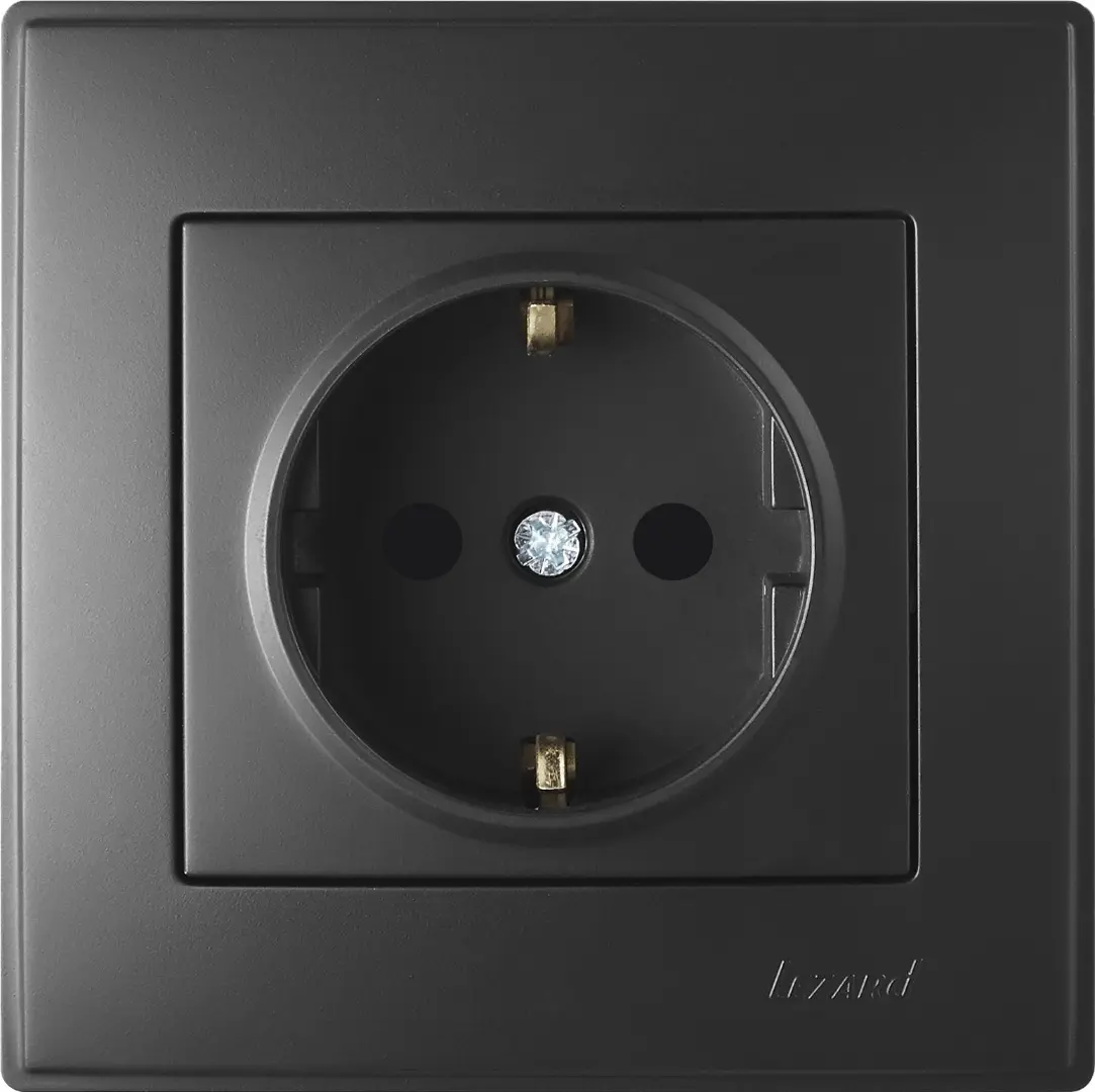 Розетка Lezard «Lesya» (705-4242-122B) с/з (антрацит)