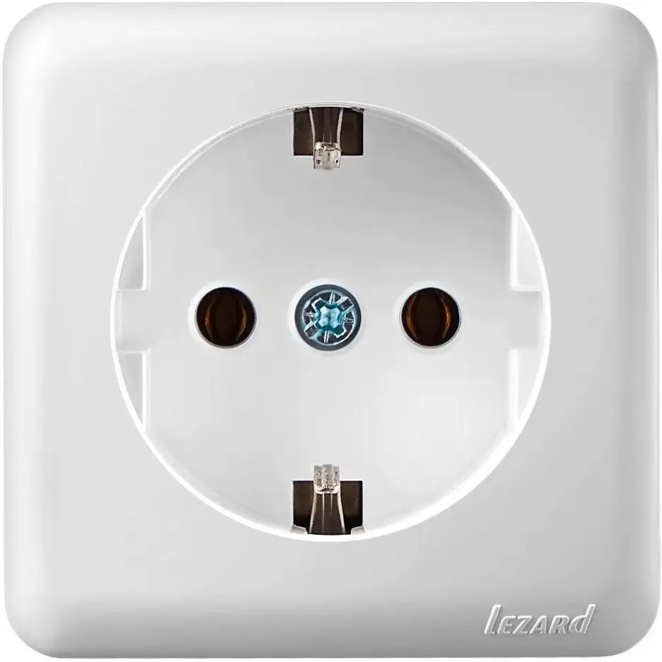 Розетка Lezard «Viola» (751-0200-122B) с/з (белая) - фото №1