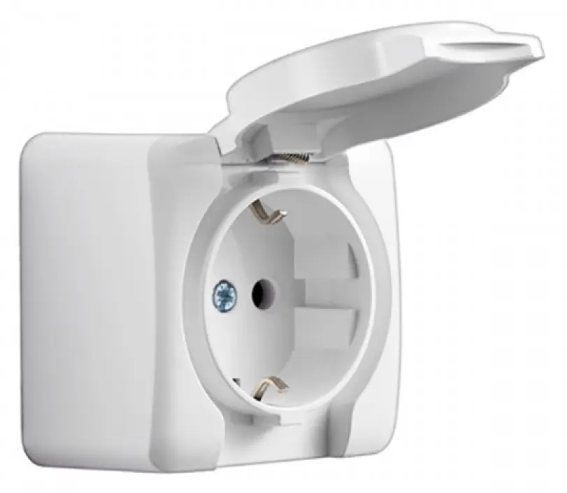 Розетка Lezard «Viola» (751-0200-123B) з/з кришкою (біла) - фото №1