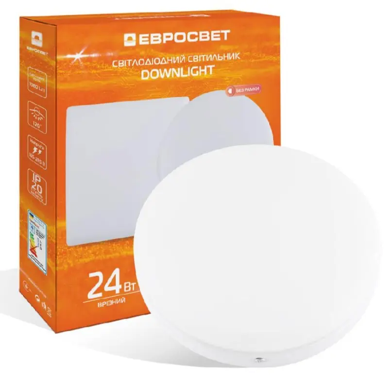 Світильник Євросвітло LED-SR-170-24 24Вт 6400К (57961) без рамки - фото №3