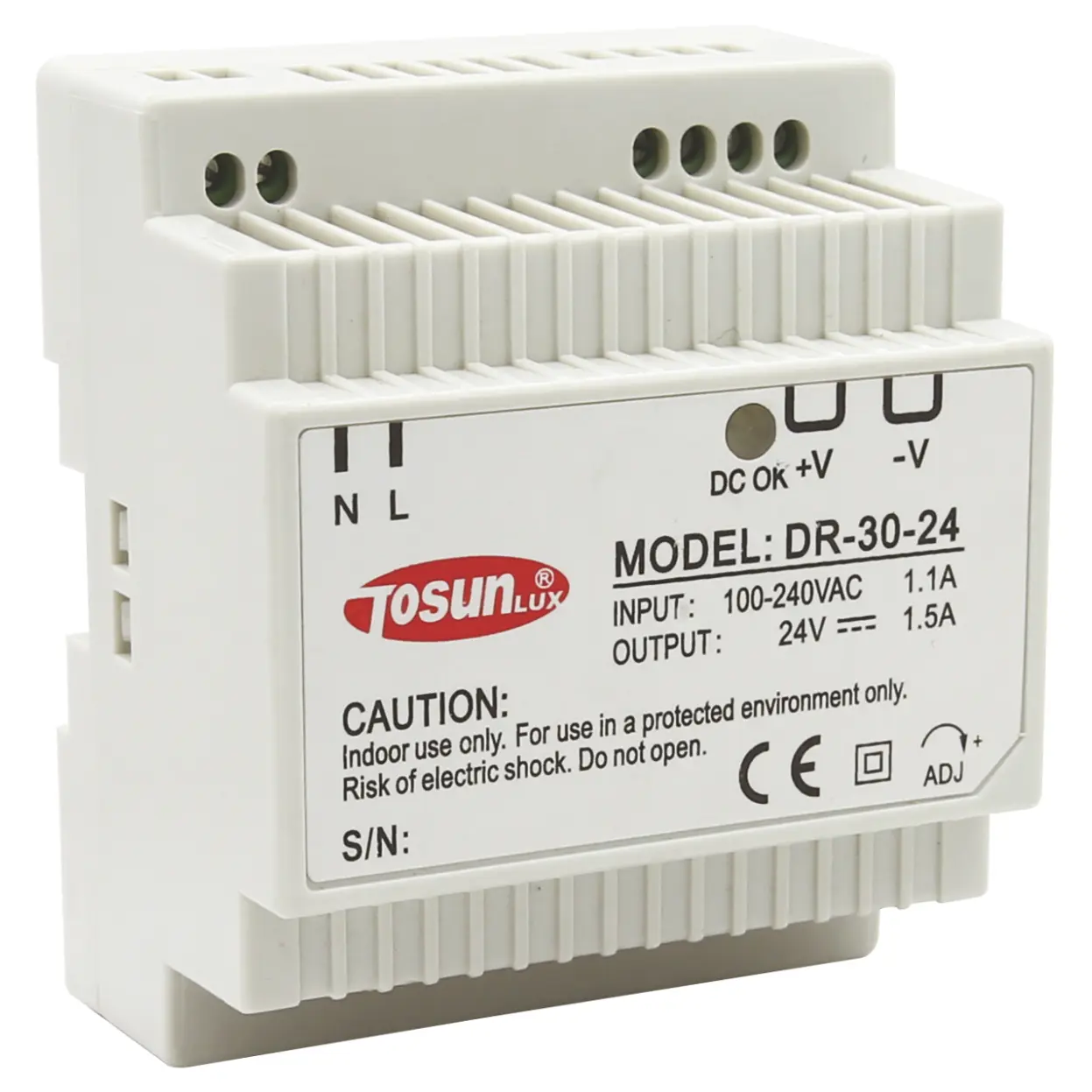 Источник питания TOSUNlux DR45-24 24В 0-2A (6940151071488)