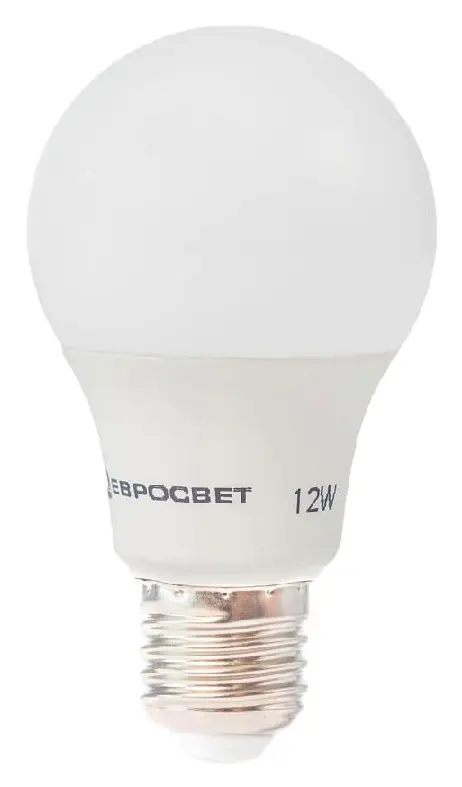 Лампа светодиодная А-12-4200-27 12Вт Евросвет 4200К груша, Е27