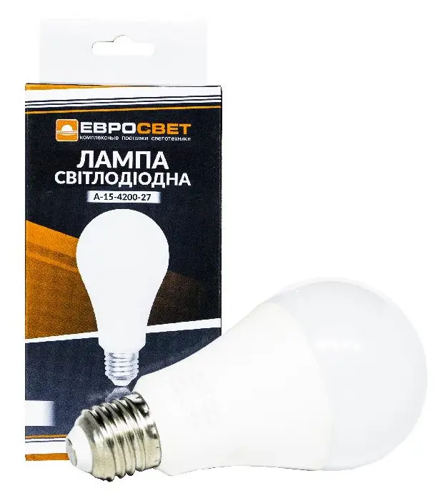 Лампочка светодиодная А-15-4200-27 15Вт Евросвет 4200К груша, Е27 - фото №3