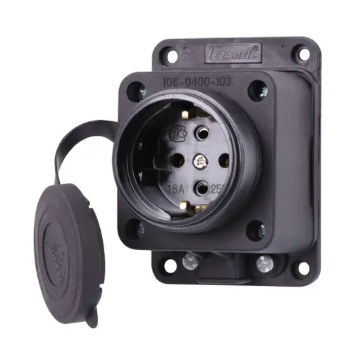 Прямой силовой разъем Lezard 106-0400-0103 (2Р+РЕ) 1х16А 220-240V Прямой силовой разъем Lezard 106-0400-0103 (2Р+РЕ) 1х16А 220-240V