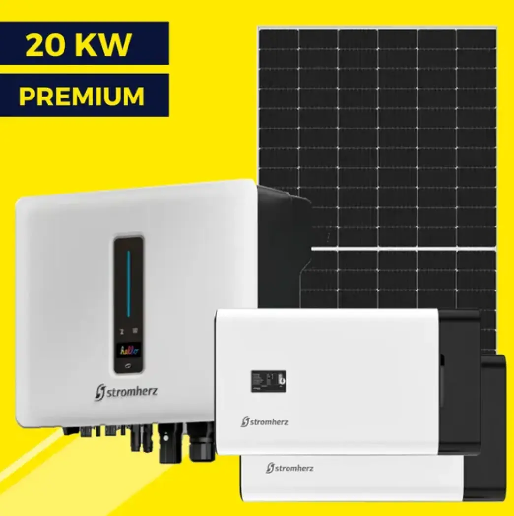 Гібридна сонячна станція на 20 кВт Premium | Stromherz 20 kw | Ulica 550W | Stromherz 11,5 kWh