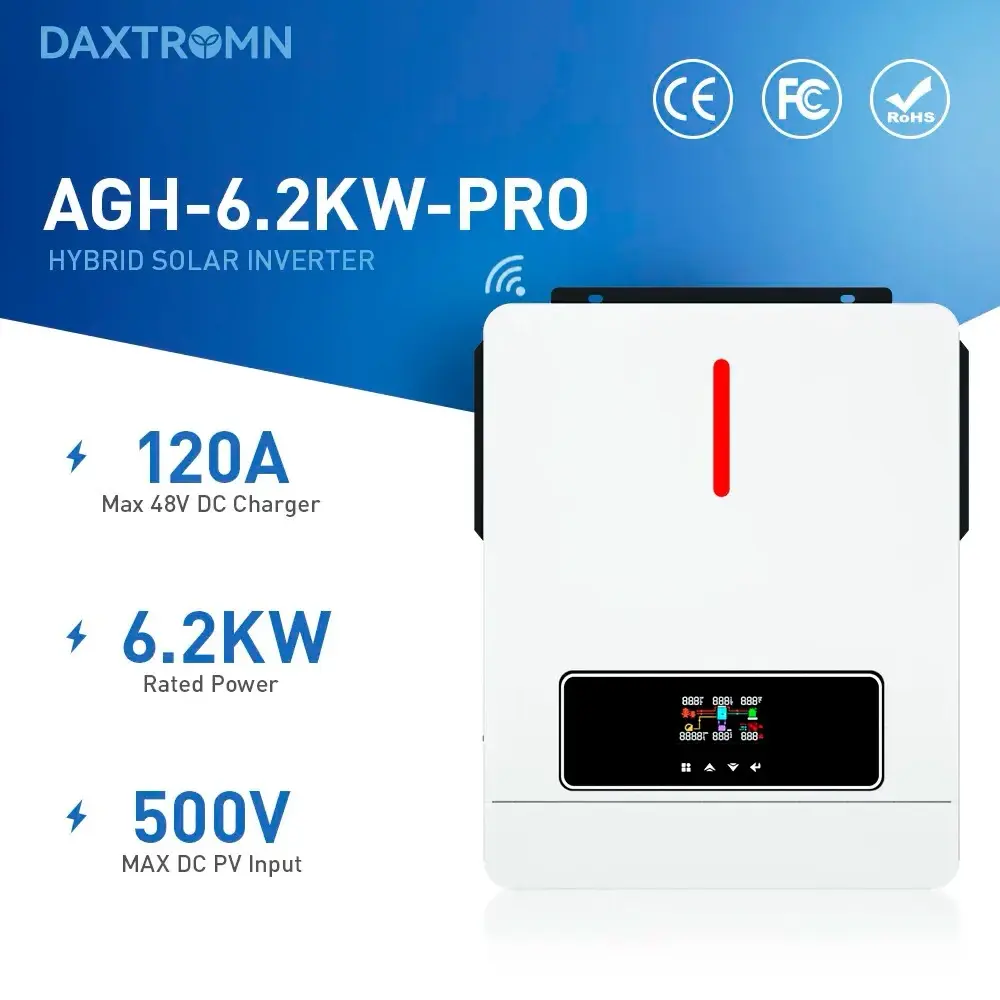 Гібридний інвертор Daxtromn AGH-6.2KW, 48 В, 120 А, 6200 Вт (безперебійник, UPS, ДБЖ) - фото №8