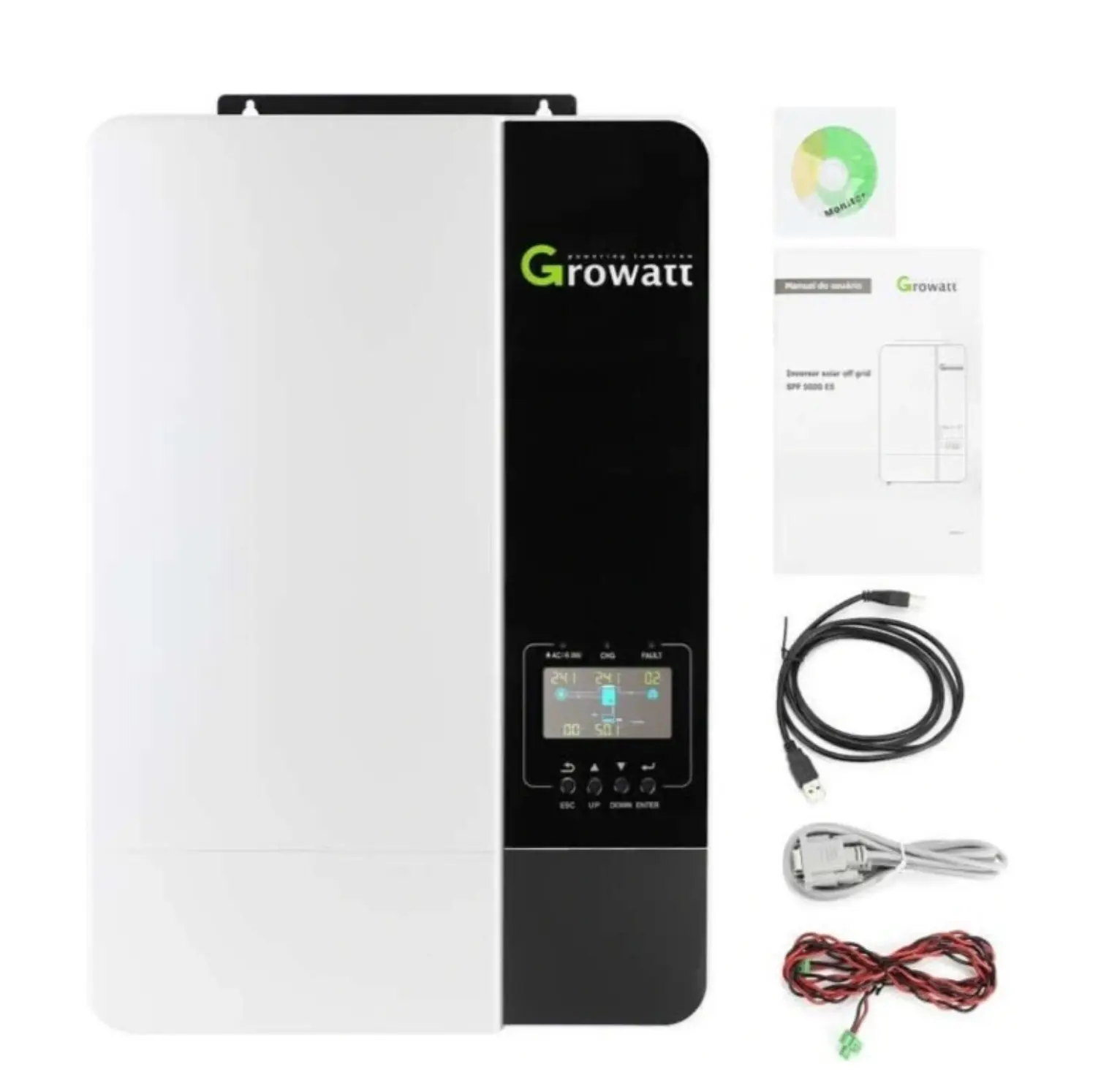 Комплект резервного живлення ДБЖ/UPS Growatt SPF3500ES + акумулятор Growatt ARK 2.5L-A1 LiFePO4, 2000 Вт, 2560 Вт/год, літій-залізо-фосфатний акумулятор - фото №4