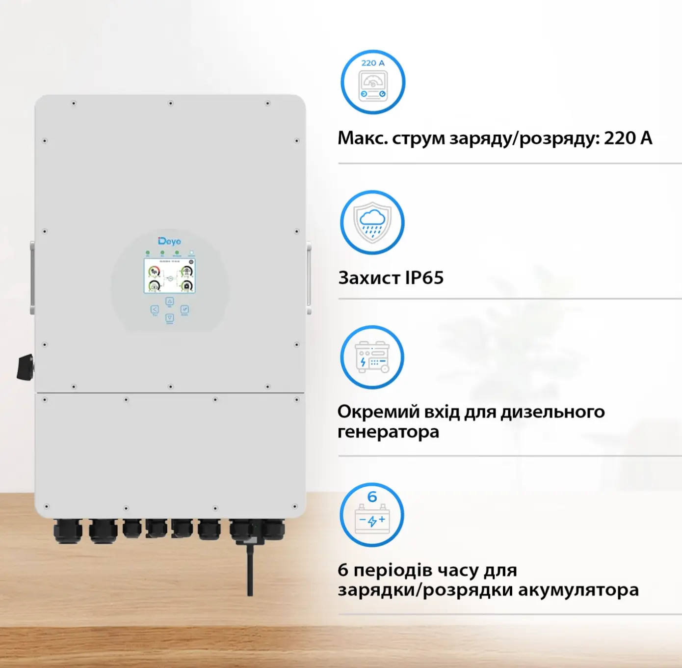 Гибридный инвертор DEYE SUN-10K-SG02LP1-EU-AM3