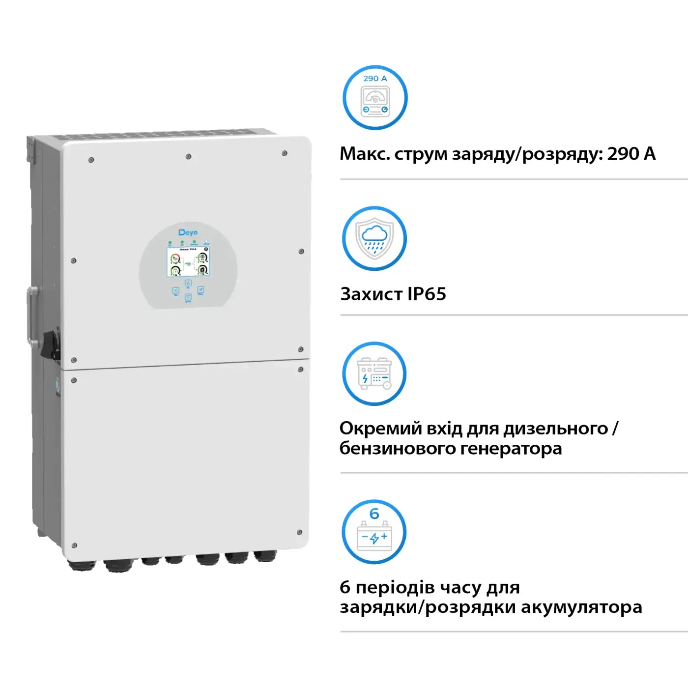 Інвертор гібридний DEYE SUN-16K-SG01LP1-EU (SUN-16K-SG02LP1-EU) - фото №2 Інвертор гібридний DEYE SUN-16K-SG01LP1-EU (SUN-16K-SG02LP1-EU) - фото №2