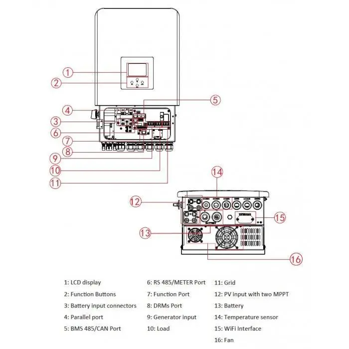 Гібридний інвертор Deye SUN-6K-SG05LP1-EU-AM2-Р - фото №5