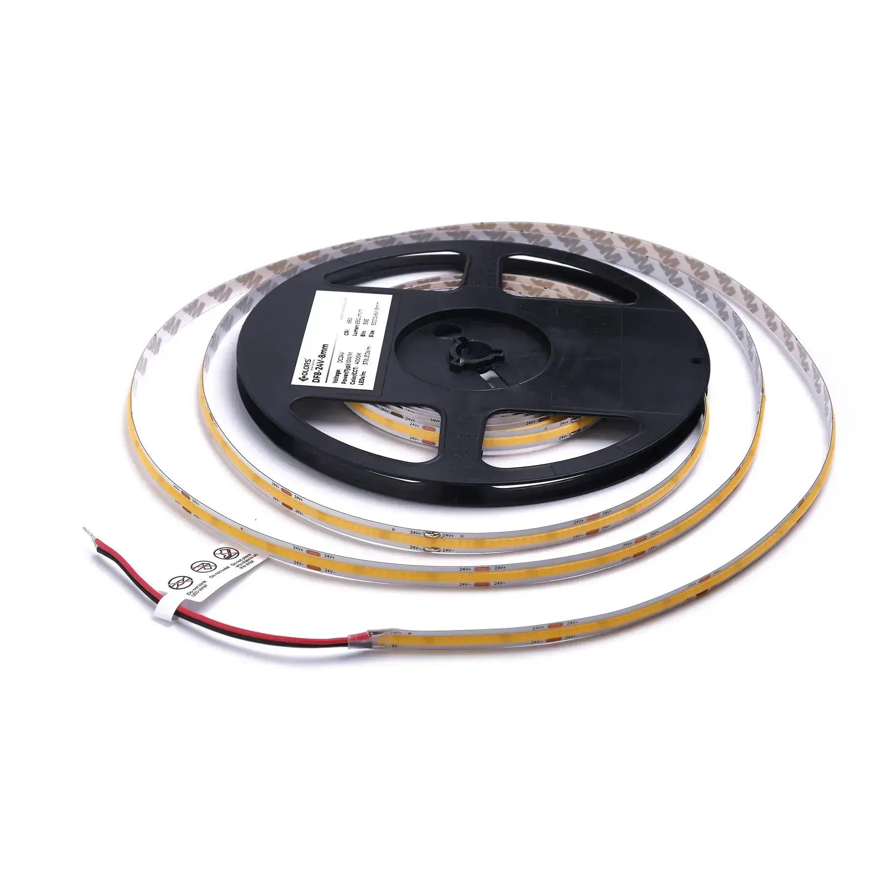 LED стрічка COLORS COB-24V-IP20 10W 1210Lm 3000K 5м (DF8-24V-8mm-V1-WW) - фото №4 LED стрічка COLORS COB-24V-IP20 10W 1210Lm 3000K 5м (DF8-24V-8mm-V1-WW) - фото №4