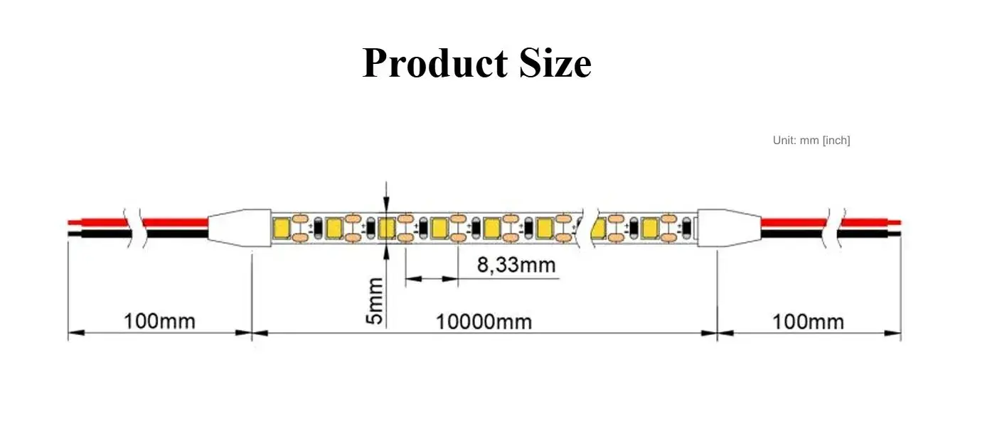 LED стрічка RISHANG 120-2835-24V-IP20 8W 700Lm 3000K 5м (RL05C0TC-L-S-WW) - фото №5