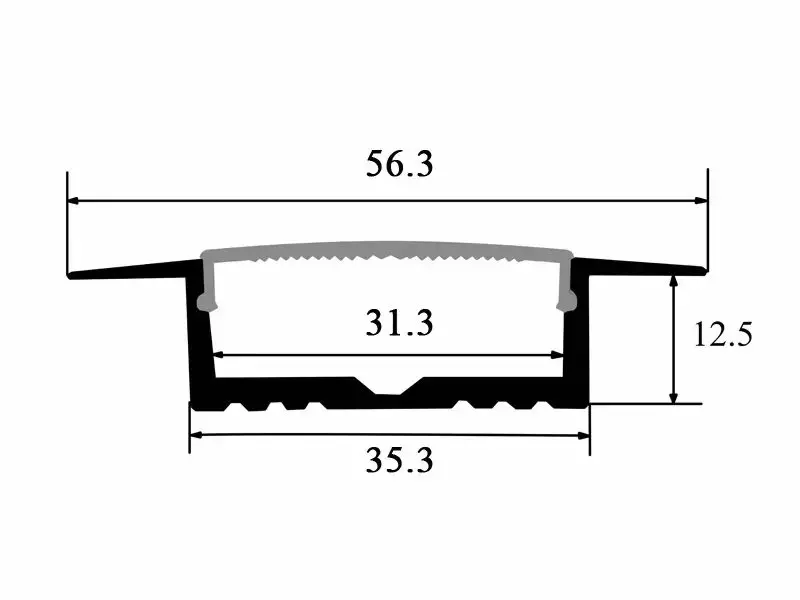 LED-профиль врезной с рассеивателем, 2 метра (ЛПВ35_2) - фото №3