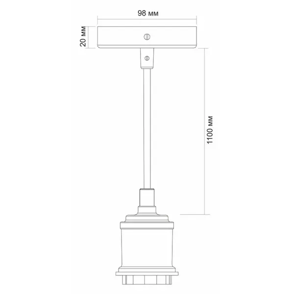 Металлический подвесной светильник Videx Е27 1,1м (VL-PD116IW) белый - фото №2