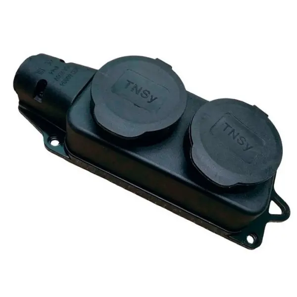 Двухместная колодка TNSy RUBBER с защитной крышкой и заземлением IP44 (TNSy5000076)