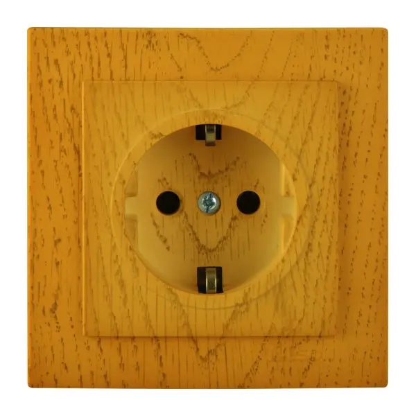 Розетка Nilson Touran дуб 1-я с заземлением ( 24251017 )