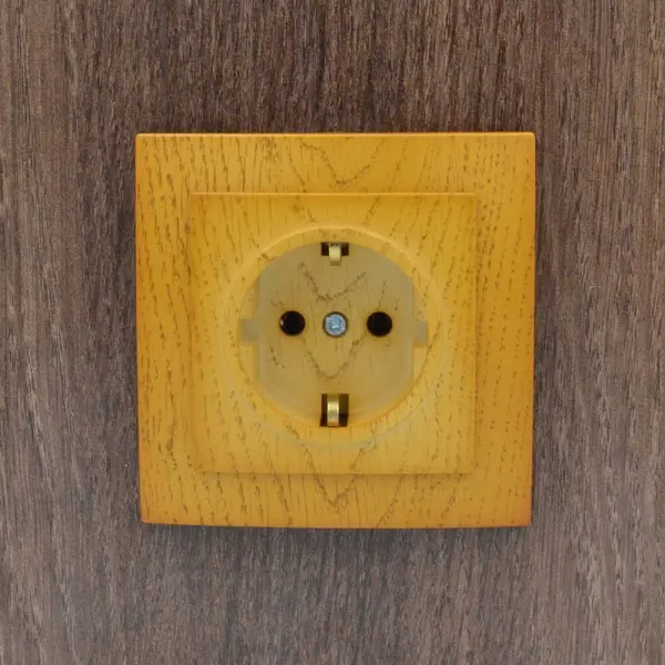 Розетка Nilson Touran дуб 1-я с заземлением ( 24251017 ) - фото №3